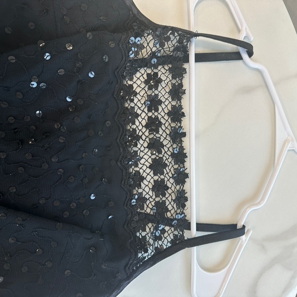Vintage Jumpsuit/dress. Apart Impressions. Black with sequined overlay. - Picture 11 of 12